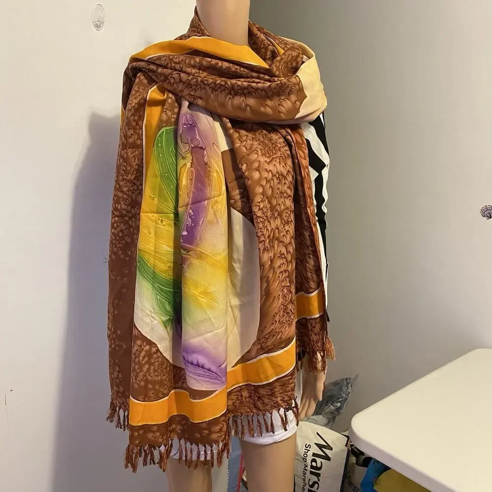 VTG Bohemian Artsy Large 70x44” Fridge Scarf Shawl Wrap Cover-up Beach Core
